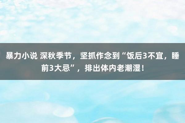 暴力小说 深秋季节，坚抓作念到“饭后3不宜，睡前3大忌”，排出体内老潮湿！