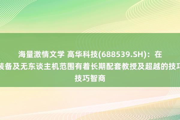 海量激情文学 高华科技(688539.SH)：在航空装备及无东谈主机范围有着长期配套教授及超越的技巧智商