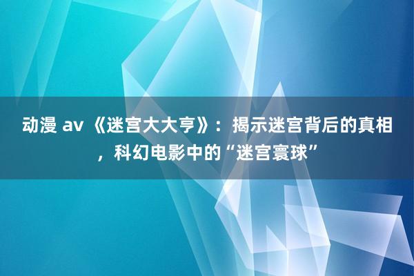 动漫 av 《迷宫大大亨》：揭示迷宫背后的真相，科幻电影中的“迷宫寰球”