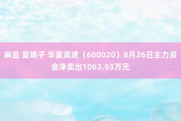 麻豆 夏晴子 华夏高速（600020）8月26日主力资金净卖出1063.93万元