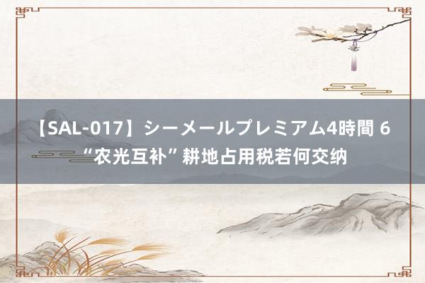 【SAL-017】シーメールプレミアム4時間 6 “农光互补”耕地占用税若何交纳