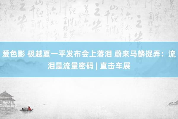 爱色影 极越夏一平发布会上落泪 蔚来马麟捉弄：流泪是流量密码 | 直击车展