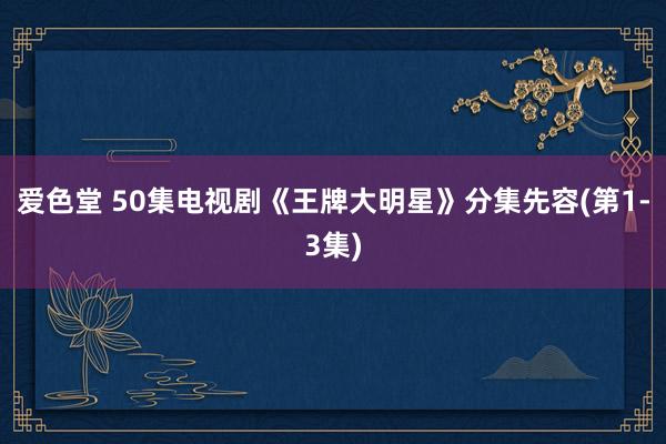 爱色堂 50集电视剧《王牌大明星》分集先容(第1-3集)