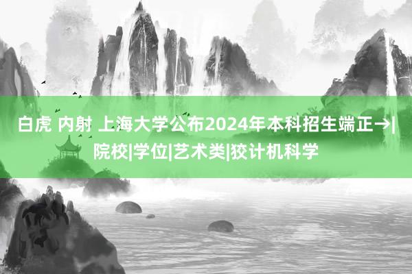 白虎 内射 上海大学公布2024年本科招生端正→|院校|学位|艺术类|狡计机科学