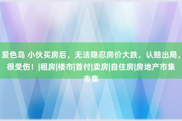 爱色岛 小伙买房后，无法隐忍房价大跌，认赔出局，很受伤！|租房|楼市|首付|卖房|自住房|房地产市集