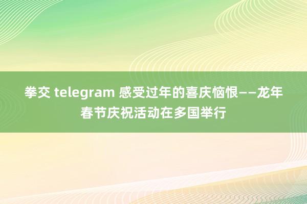 拳交 telegram 感受过年的喜庆恼恨——龙年春节庆祝活动在多国举行